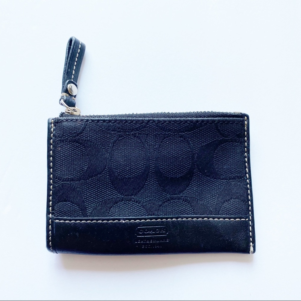 Coach Black Coin Keychain Zippered Card Holder